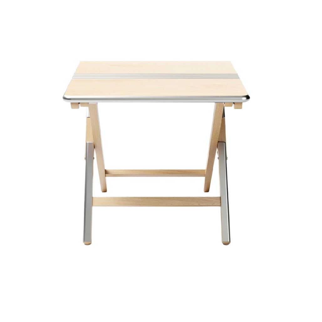 Vouwbare Tafel met Houten Blad en Stalen Onderstel