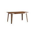 Moderne houten tafel met metalen accenten en elegante poten