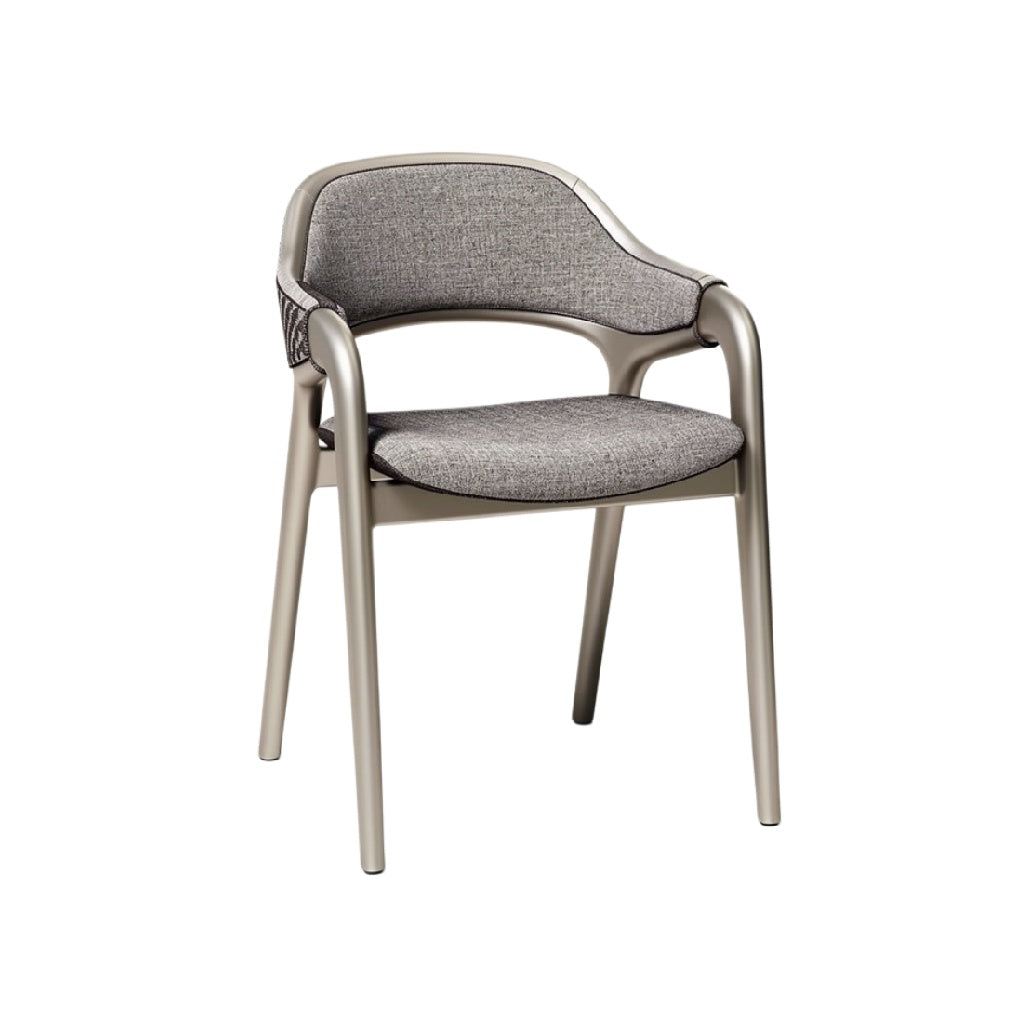 "Moderne Armstoel met Stoffering en Aluminium Frame"